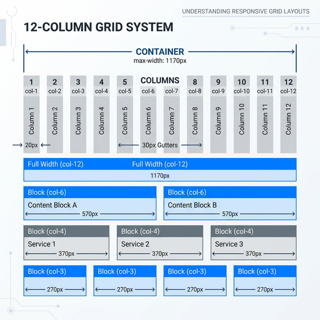 12-колоночная сетка Bootstrap